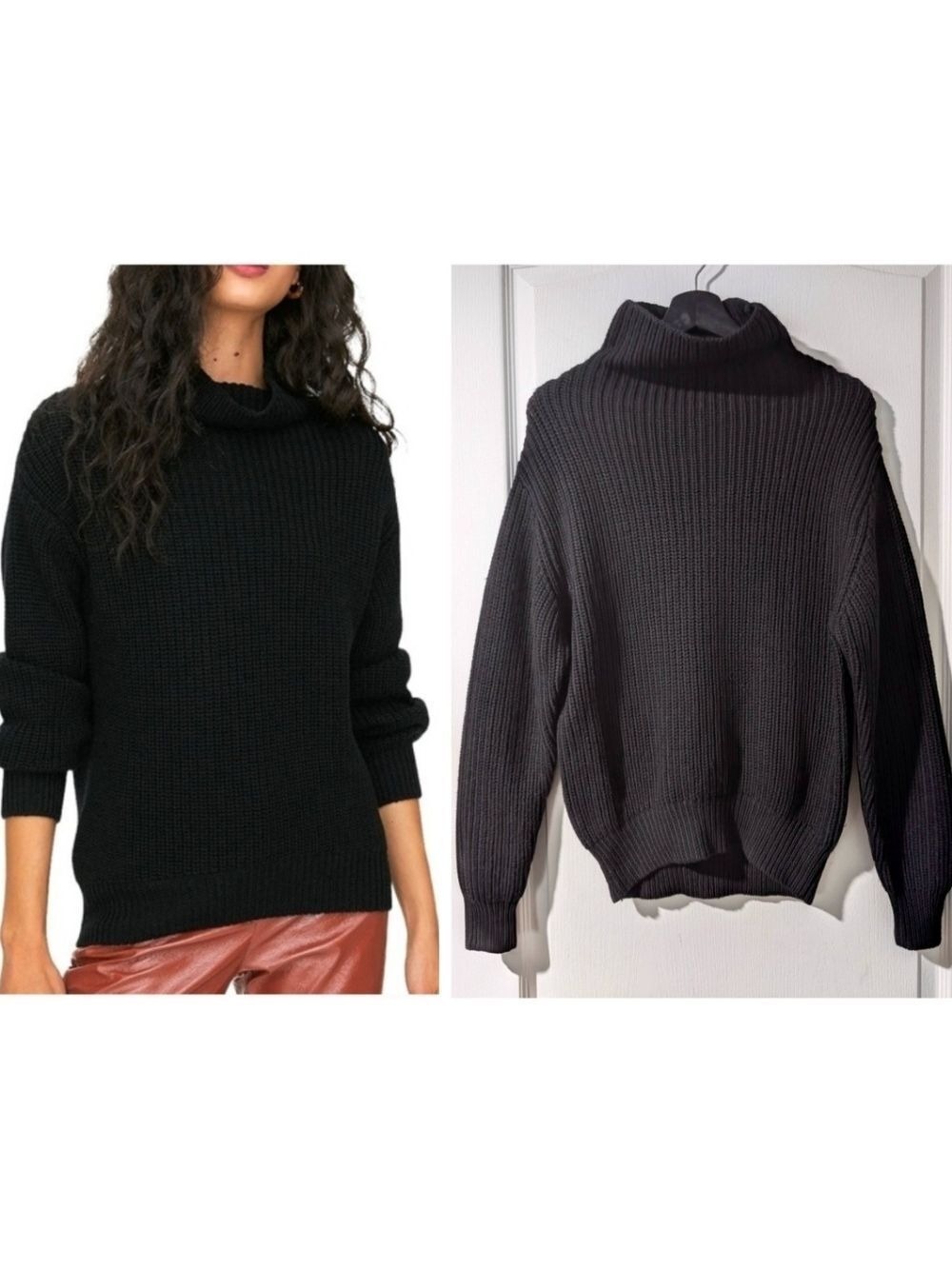 Aritzia Wilfred | Montpellier Merino Wool Mock Neck In Black